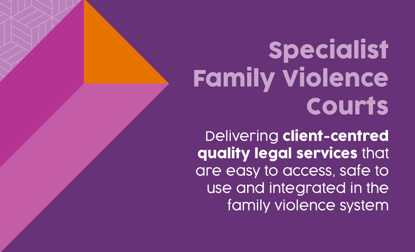 Specialist Family Violence Courts - delivering client-centred quality legal services that are easy to access, safe to use and integrated in the family violence system