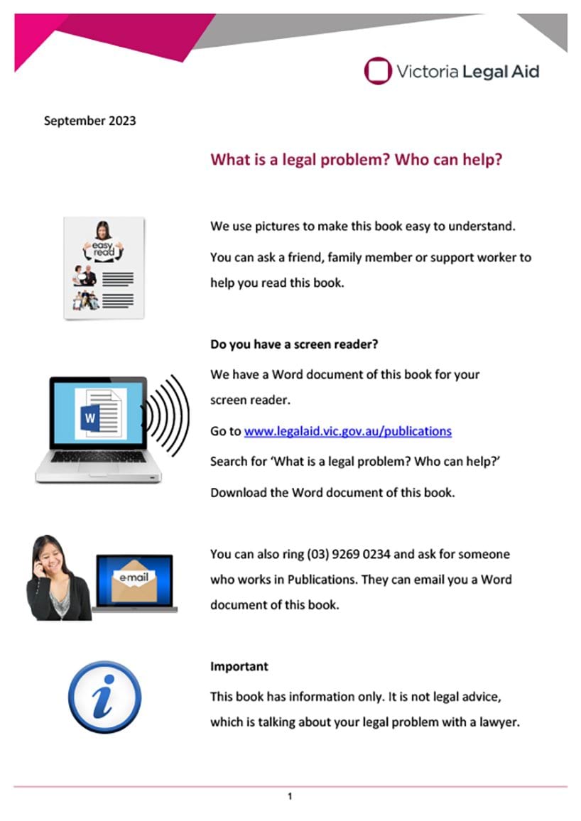 What is a legal problem? Who can help? ""